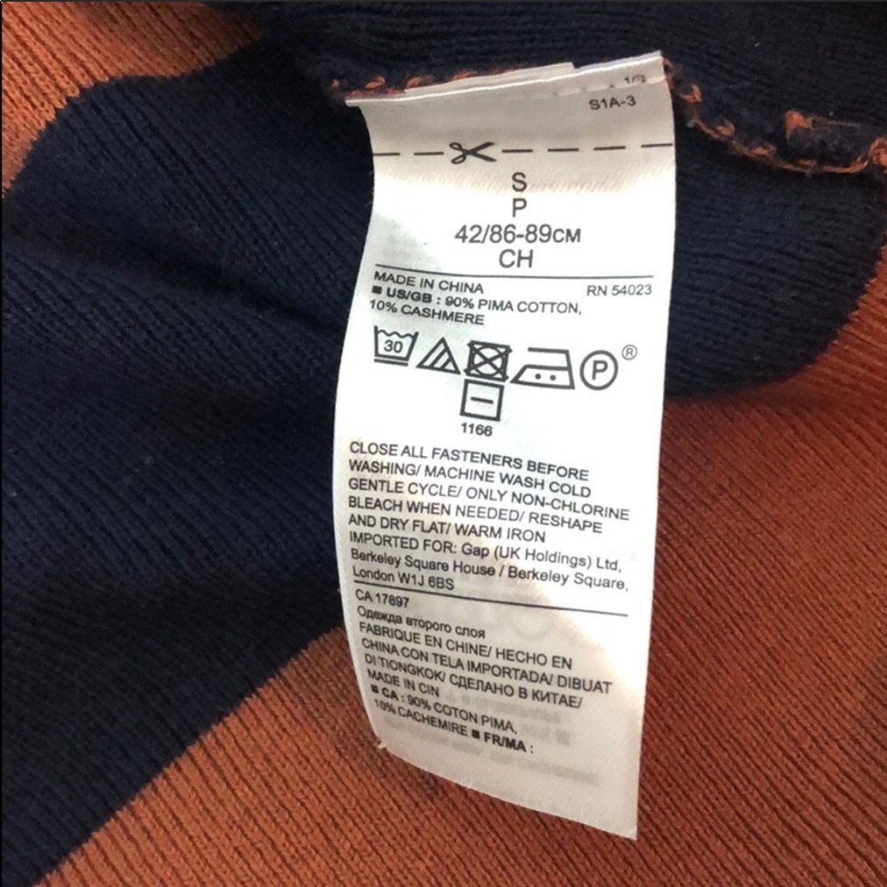 Banana Republic Crew Neck Striped Sweater Navy - Picture 4 of 5